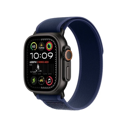 Apple Watch Ultra 2 GPS + Cellular, 49 мм, корпус из черного титана, ремешок Trail голубого цвета — Голубой